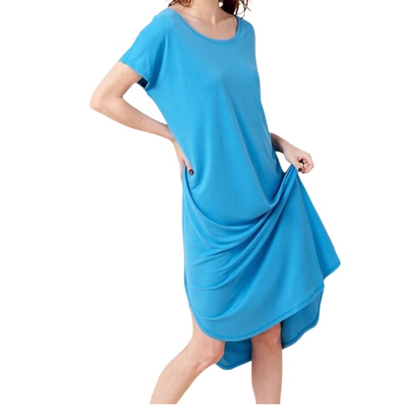 Scoop U Neck Casual Midi T-Shirt Dress NWT! - Picture 5 of 6